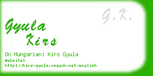 gyula kirs business card